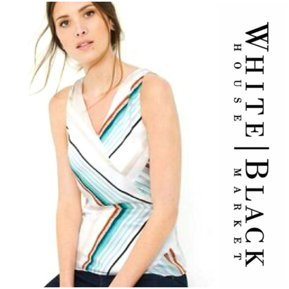 WHMB Rush Angled Stripe Sleeveless Blouse
